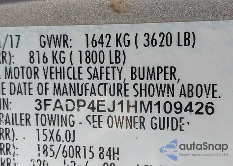 2017 Ford Fiesta Se from USA, damaged, VIN 3FADP4EJ1HM109426